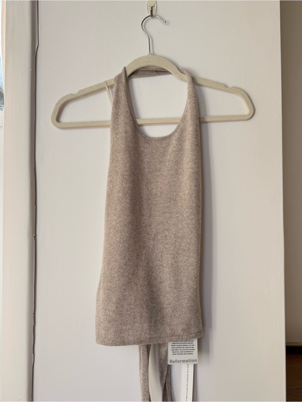 NWT Reformation Quill Cashmere Halter Tank Oatmeal Small